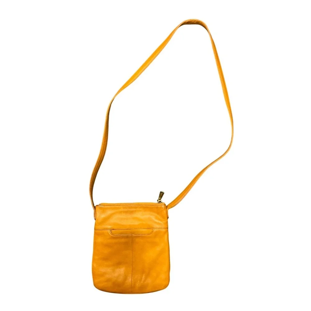 Hobo Mustard Yellow Leather Crossbody Bag with Tassel Detail - Picture 4 of 8